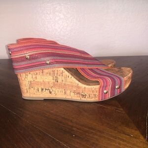 Montego Bay multicolor boho criss-cross wedges